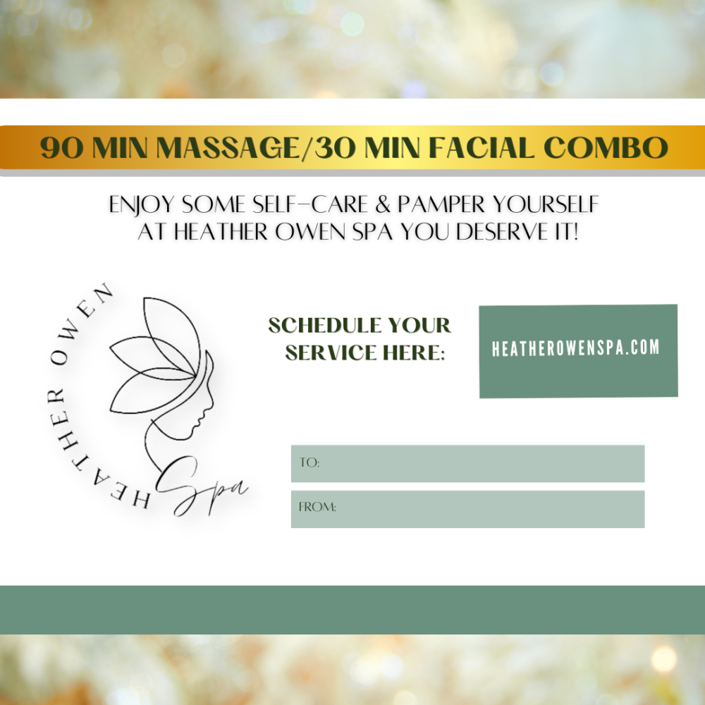 90 Minute Massage/30 Minute Facial Combo